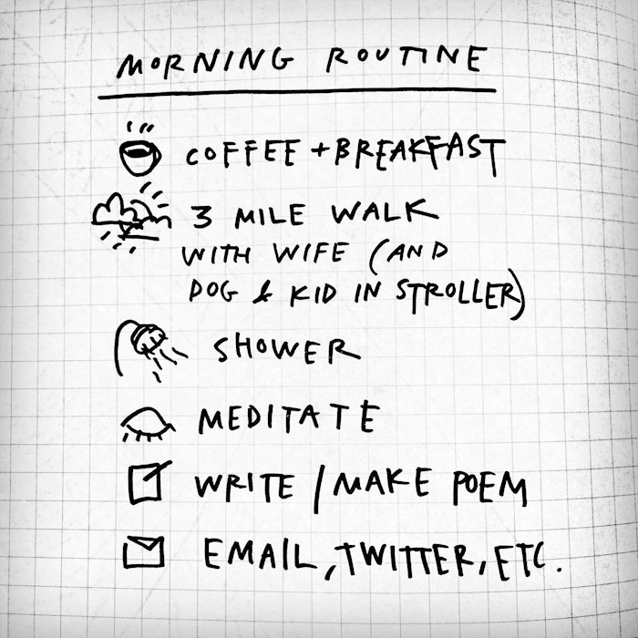 Austin Kleon’s Morning Routine